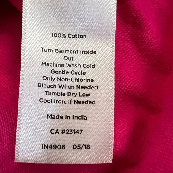 Talbots Women's 3/4 Sleeve Henley Top Pink Size Large Buttons - Picture 9 of 9